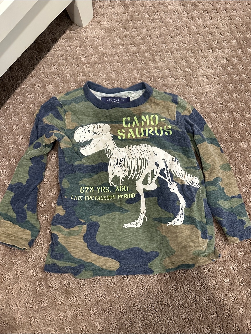 Crewcuts Green & Navy Camo 'Camo-Saurus' Long Sleeve Tee